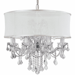 Crystorama Brentwood 12 Light Smooth Shade Chrome Chandelier - 4489-CH-SMW-CLM