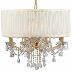 Crystorama Brentwood 12 Lt Smooth Shade Gold Chandelier - Swarovski Spectra - 4489-GD-SAW-CLQ Crystorama Brentwood 12 Lt Smooth Shade Gold Chandelier - Swarovski Spectra - 4489-GD-SAW-CLQ