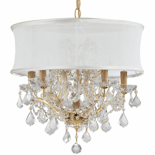 Crystorama Brentwood 6 Light Chandelier - Gold - 4415-GD-SMW-CL-S