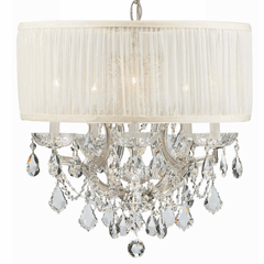 Crystorama Brentwood 6 Light Crystal Chrome Drum Shade Mini Chandelier I - 4415-CH-SAW-CLM