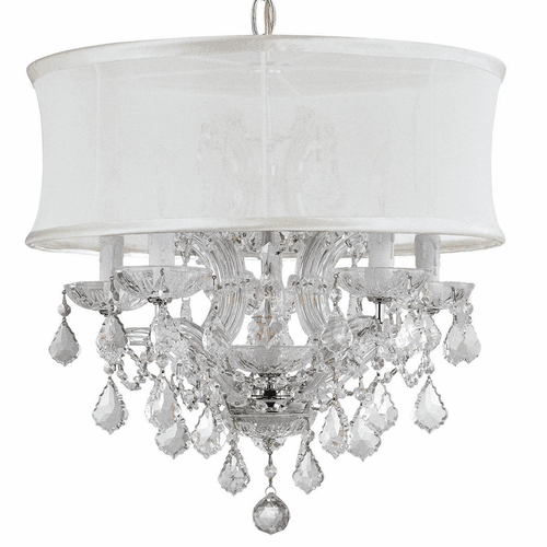 Crystorama Brentwood 6 Light Crystal Chrome Drum Shade Mini Chandelier II - 4415-CH-SMW-CLM