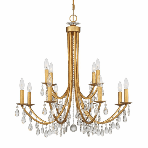 Crystorama Bridgehampton 12 Light Chandelier - Antique Gold - 8829-GA-CL-MWP