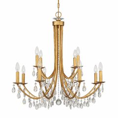 Crystorama Bridgehampton 12 Light Chandelier - Antique Gold - 8829-GA-CL-MWP