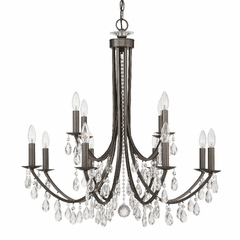 Crystorama Bridgehampton 12 Light Chandelier - Vibrant Bronze - 8829-VZ-CL-MWP