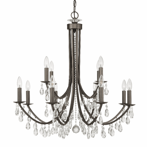 Crystorama Bridgehampton 12 Light Chandelier - Vibrant Bronze - 8829-VZ-CL-SAQ