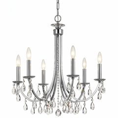 Crystorama Bridgehampton 6 Light Chandelier - Polished Chrome - 8826-CH-CL-SAQ