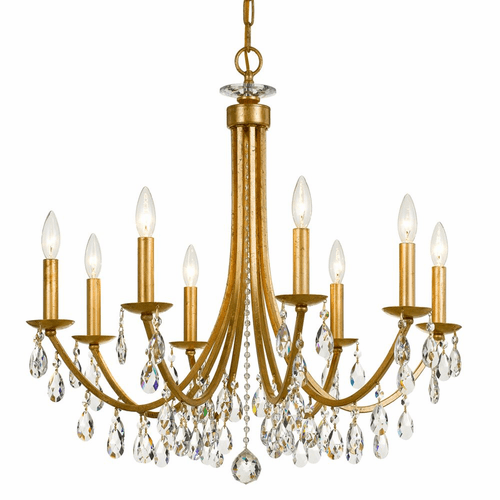 Crystorama Bridgehampton 8 Light Chandelier - Antique Gold - 8828-GA-CL-MWP