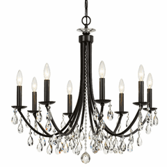 Crystorama Bridgehampton 8 Light Chandelier - Vibrant Bronze - 8828-VZ-CL-SAQ