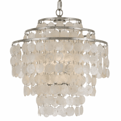 Crystorama Brielle 4 Light Chandelier - Antique Silver - BRI-3008-SA