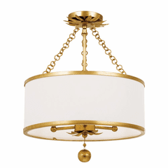 Crystorama Broche 3 Light Ceiling Mount - Antique Gold - 513-GA_CEILING