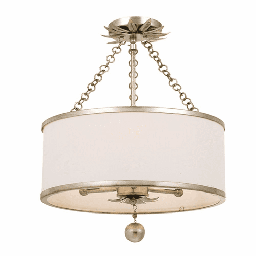 Crystorama Broche 3 Light Ceiling Mount - Antique Silver - 513-SA_CEILING