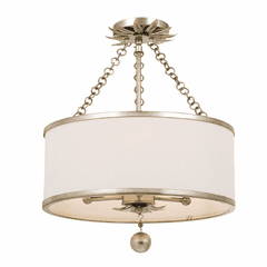 Crystorama Broche 3 Light Ceiling Mount - Antique Silver - 513-SA_CEILING