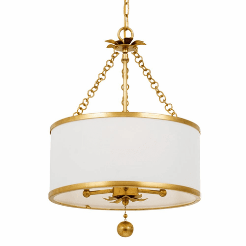 Crystorama Broche 3 Light Chandelier - Antique Gold - 513-GA