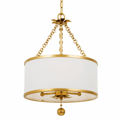 Crystorama Broche 3 Light Chandelier - Antique Gold - 513-GA