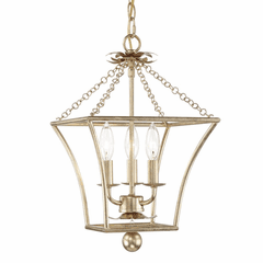 Crystorama Broche 3 Light Lantern - Antique Gold - 514-GA