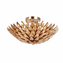 Crystorama Broche 4 Light Antique Gold Ceiling Mount - 505-GA