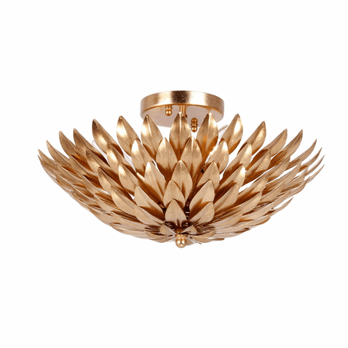 Crystorama Broche 4 Light Antique Gold Ceiling Mount - 505-GA