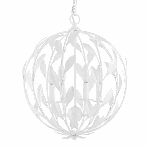 Crystorama Broche 4 Light Chandelier - Matte White - 504-MT