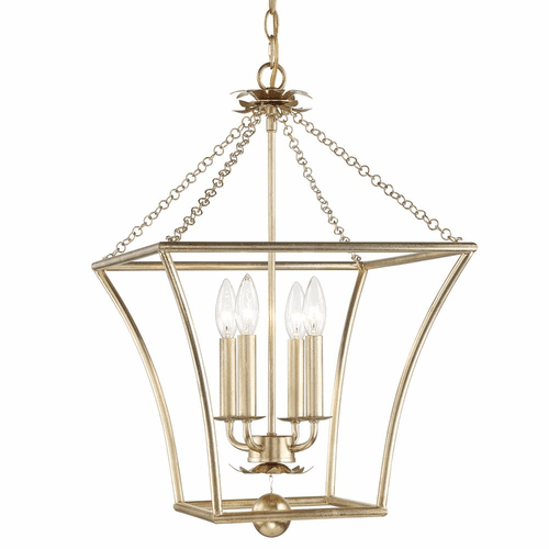 Crystorama Broche 4 Light Lantern - Antique Gold - 516-GA