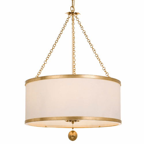 Crystorama Broche 6 Light Chandelier - Antique Gold - 518-GA