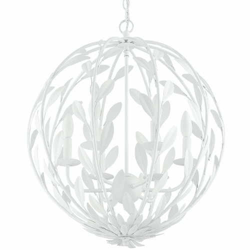 Crystorama Broche 6 Light Chandelier - Matte White - 506-MT