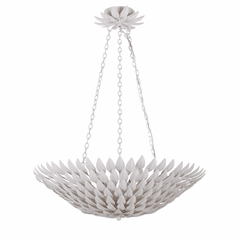 Crystorama Broche 6 Light Matte White Pendant Chandelier - 517-MT
