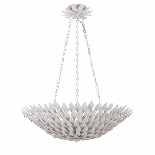 Crystorama Broche 6 Light Matte White Pendant Chandelier - 517-MT
