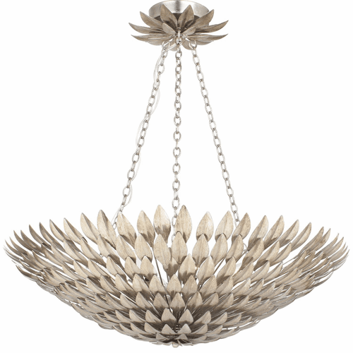 Crystorama Broche 8 Light Antique Silver Chandelier - 519-SA