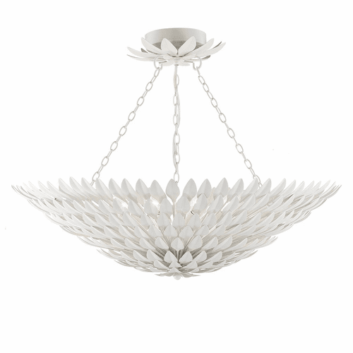 Crystorama Broche 8 Light Ceiling Mount - Matte White - 519-MT_CEILING