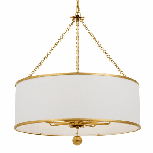 Crystorama Broche 8 Light Chandelier - Antique Gold - 515-GA