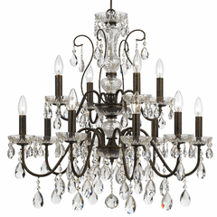 Crystorama Butler 12 Light Chandelier - English Bronze - 3029-EB-CL-MWP