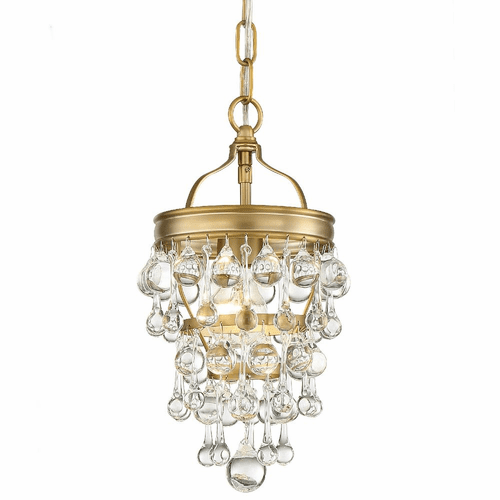 Crystorama Calypso 1 Light Mini Chandelier - Vibrant Gold - 131-VG