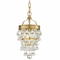 Crystorama Calypso 1 Light Mini Chandelier - Vibrant Gold - 131-VG Crystorama Calypso 1 Light Mini Chandelier - Vibrant Gold - 131-VG