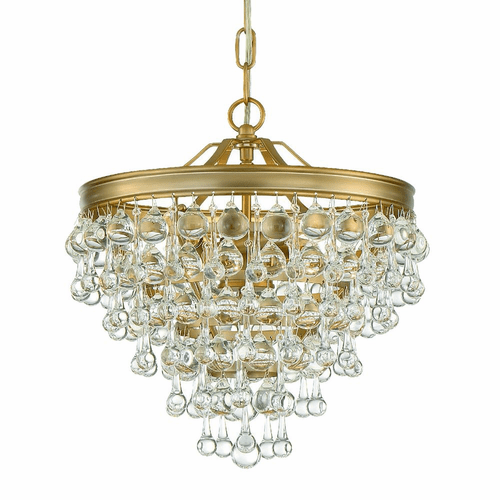 Crystorama Calypso 3 Light Mini Chandelier - Vibrant Gold - 130-VG