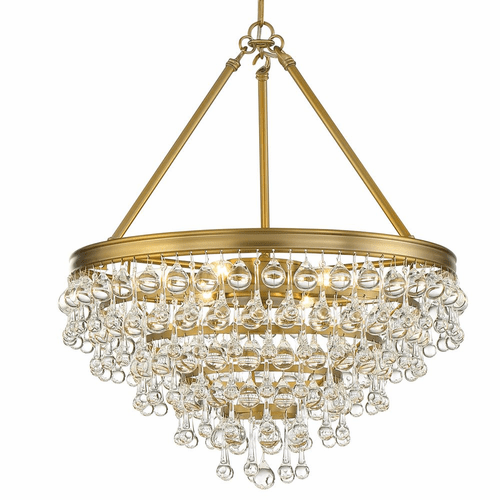 Crystorama Calypso 6 Light Chandelier - Vibrant Gold - 136-VG
