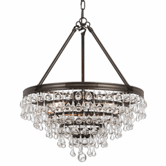 Crystorama Calypso 6 Light Crystal Teardrop Bronze Chandelier - 136-VZ Crystorama Calypso 6 Light Crystal Teardrop Bronze Chandelier - 136-VZ