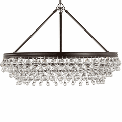 Crystorama Calypso 6 Light Crystal Teardrop Bronze Chandelier - 275-VZ Crystorama Calypso 6 Light Crystal Teardrop Bronze Chandelier - 275-VZ