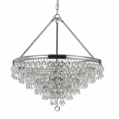Crystorama Calypso 6 Light Crystal Teardrop Chrome Chandelier - 136-CH