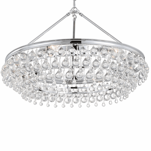 Crystorama Calypso 6 Light Crystal Teardrop Chrome Chandelier - 275-CH