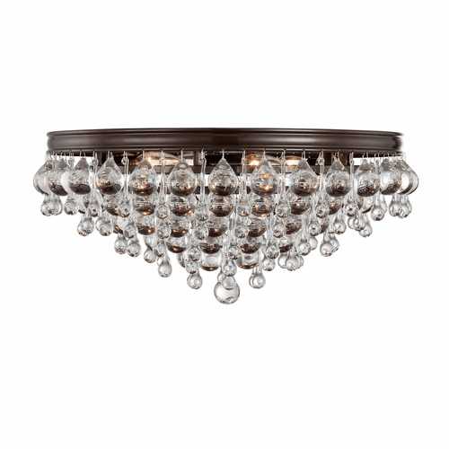 Crystorama Calypso 6 Light Crystal Teardrop Vibrant Bronze Ceiling Mount - 138-VZ