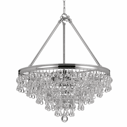 Crystorama Calypso 8 Light Crystal Teardrop Chrome Chandelier - 137-CH