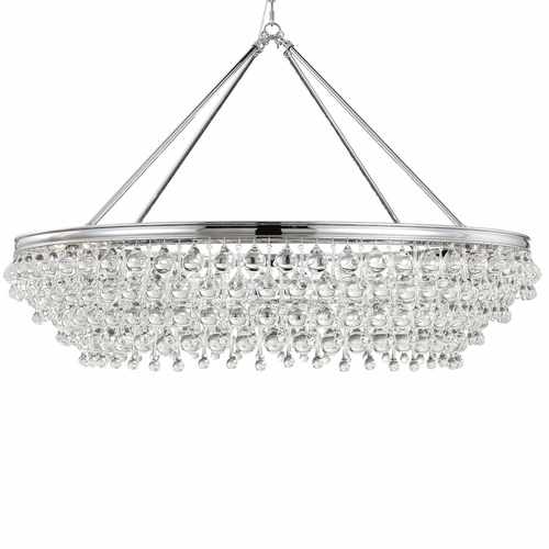 Crystorama Calypso 8 Light Crystal Teardrop Chrome Chandelier - 278-CH