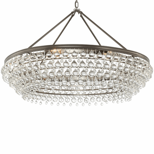 Crystorama Calypso 8 Light Crystal Teardrop Vibrant Bronze Chandelier - 278-VZ