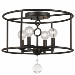 Crystorama Cameron 4 Light Bronze Semi-Flush - 9267-EB