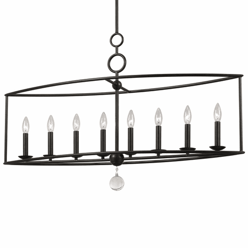 Crystorama Cameron 8 Light English Bronze Linear Chandelier II - 9168-EB