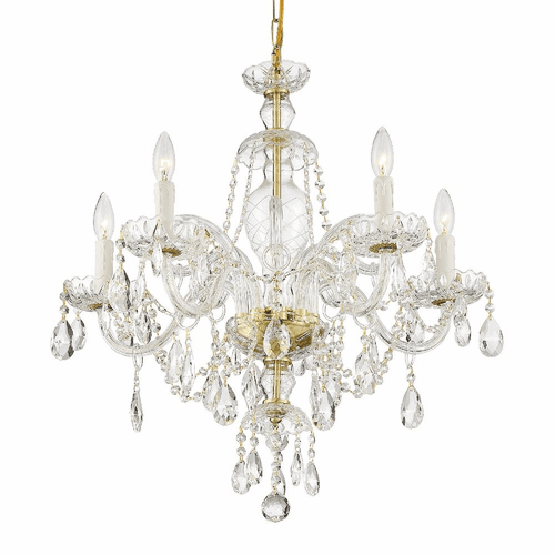 Crystorama Candace 5 Light Chandelier - Polished Brass - CAN-A1306-PB-CL-MWP