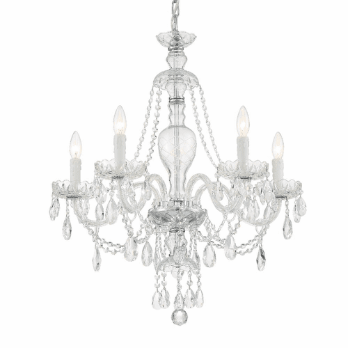Crystorama Candace 5 Light Chandelier - Polished Chrome - CAN-A1305-CH-CL-SAQ