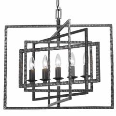 Crystorama Capri 5 Light Raw Steel Chandelier - 336-RS Crystorama Capri 5 Light Raw Steel Chandelier - 336-RS