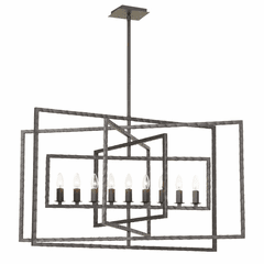 Crystorama Capri 9 Light Chandelier - Raw Steel - 337-RS