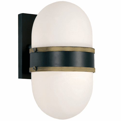 Crystorama Capsule 1 Light Outdoor Wall Mount - Matte Black - CAP-8501-MK-TG